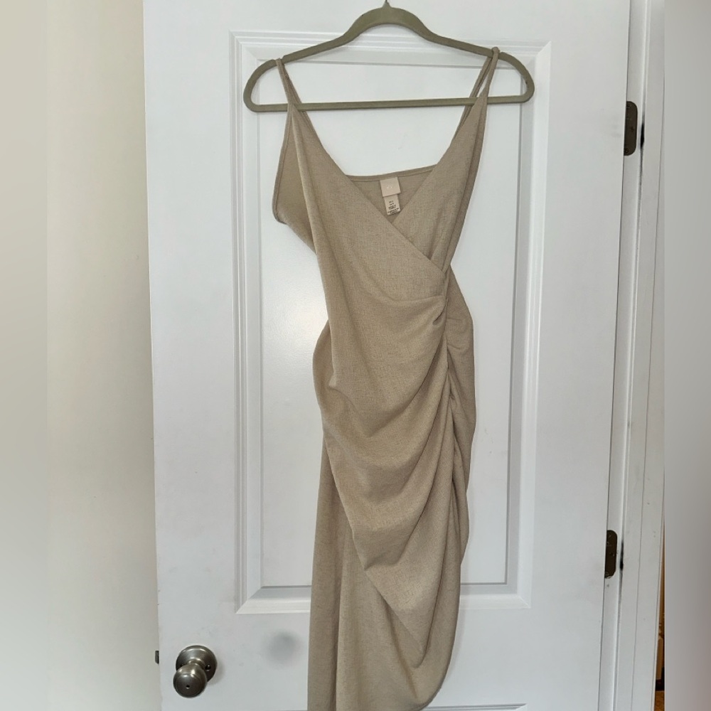 Beige wrap dress